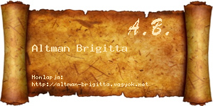 Altman Brigitta névjegykártya